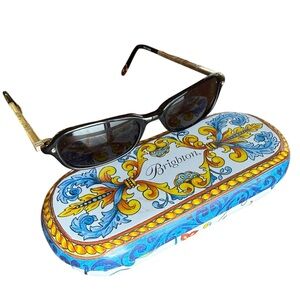Brighton Metal Plated Round Blue Moon Plastic Sunglasses